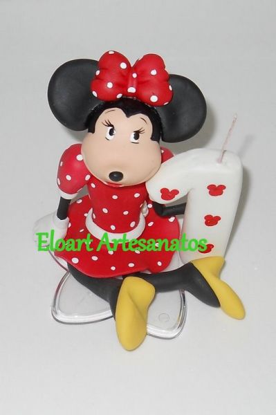 Vela topo de bolo Minnie